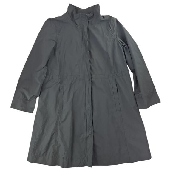 Eilleen Fisher | Grey, Knee Length, High Collar Jacket | Size Medium - Picture 1 of 7